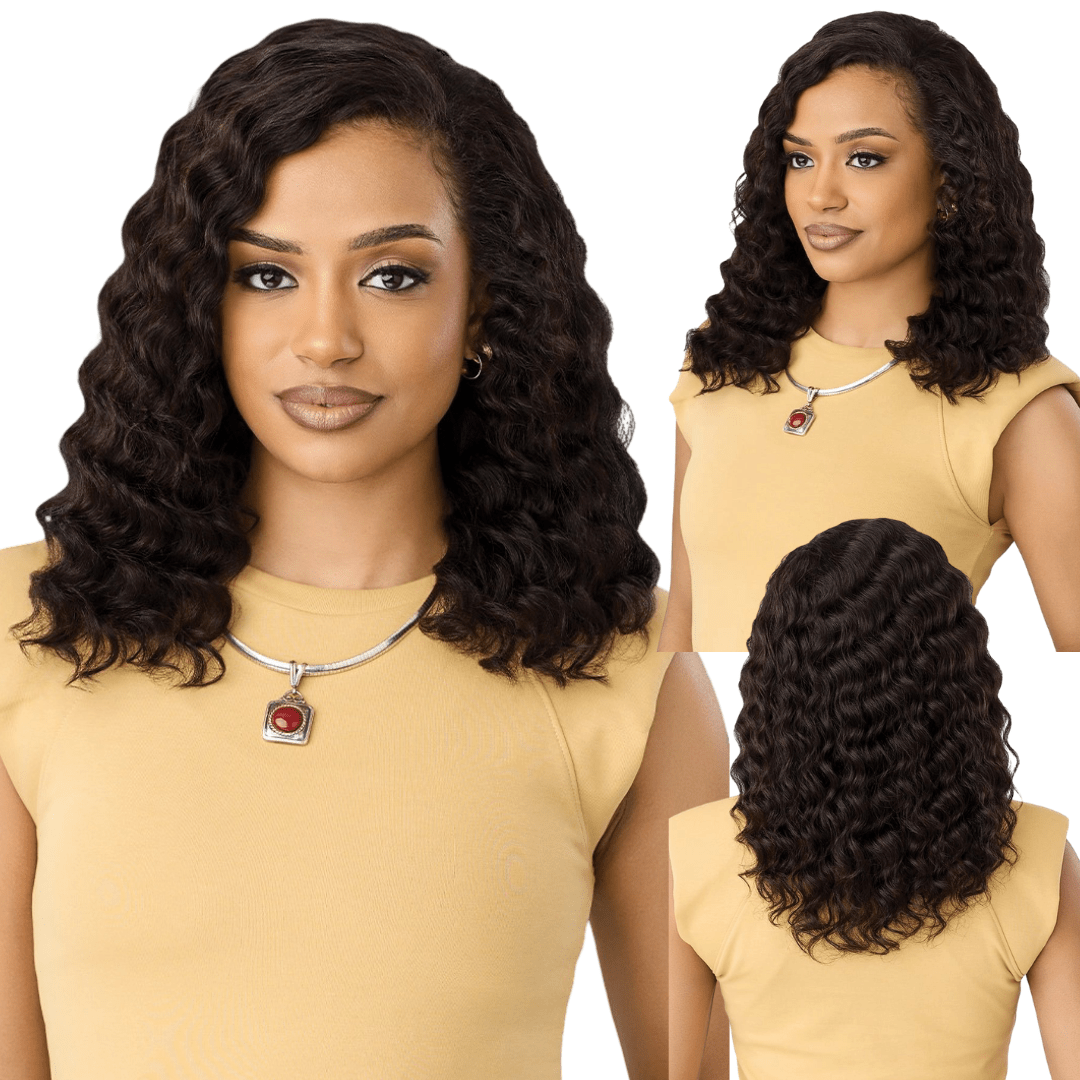 Outre EverRoot 100% Unprocessed Human Hair Half Wig - HH - Deep Wave 16” - Beauty Exchange Beauty Supply