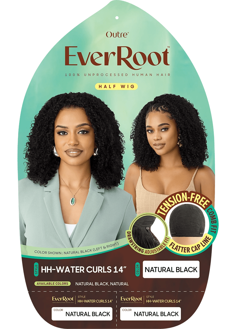 Outre EverRoot 100% Unprocessed Human Hair Half Wig - HH - Water Curls 14” - Beauty Exchange Beauty Supply