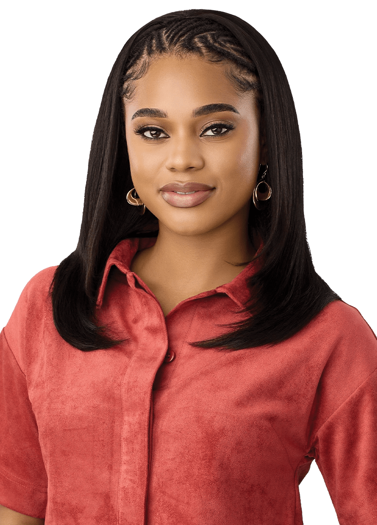 Outre EverRoot 100% Unprocessed Human Hair Half Wig - HH - Yaki Straight 18” - Beauty Exchange Beauty Supply