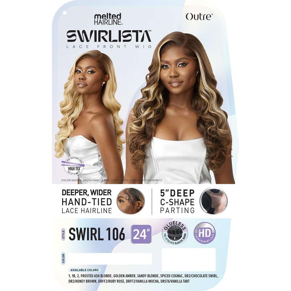 Outre Melted Hairline Swirlista Lace Front Wig – 106 | Glam Spiral Layers + Flawless HD Lace Melt Bouncy Curls + Luxe Color Blends - Beauty Exchange Beauty Supply