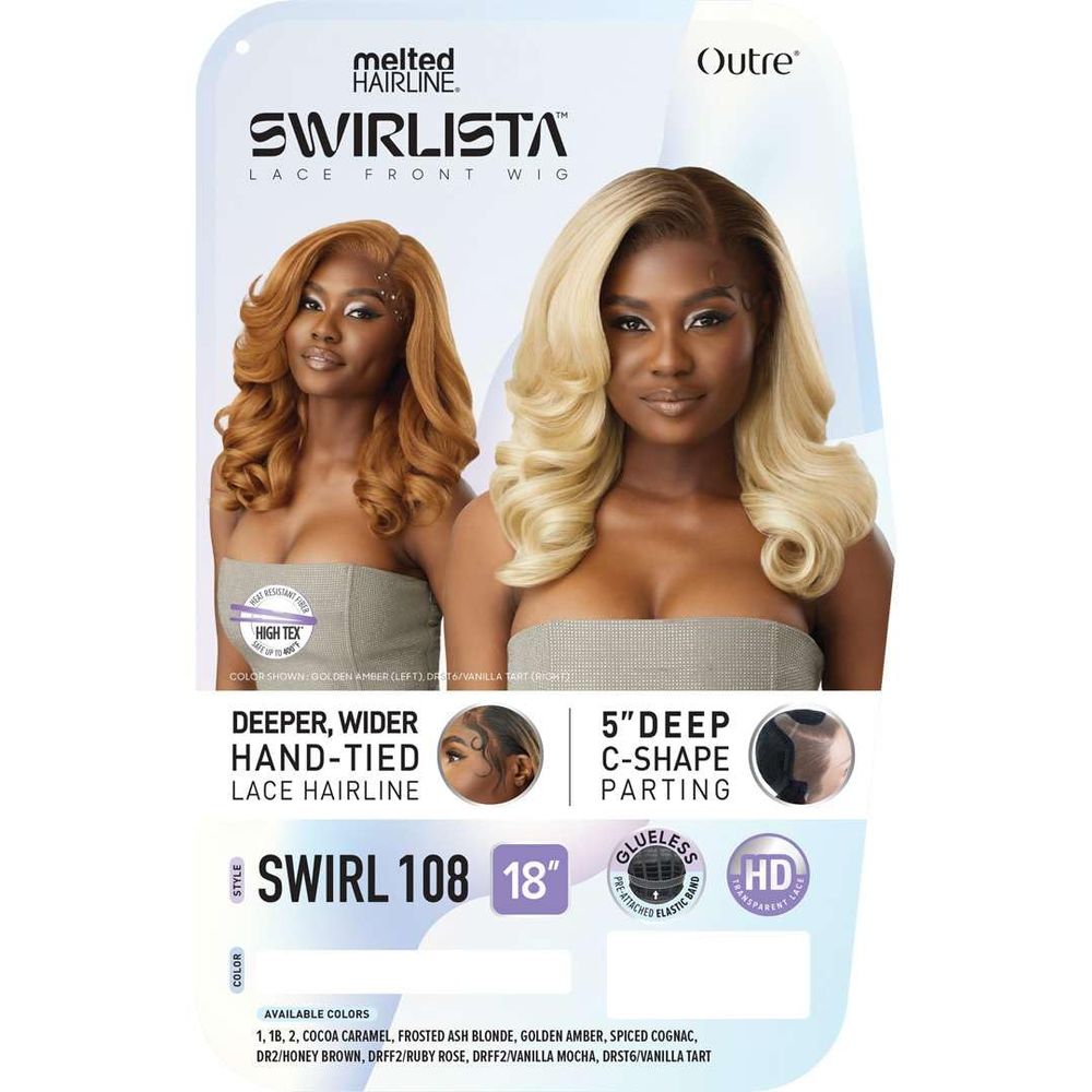 Outre Melted Hairline Swirlista Lace Front Wig – 108 | Luxe Spiral Layers + Melted HD Lace Dimensional Colors + Everyday Comfort - Beauty Exchange Beauty Supply