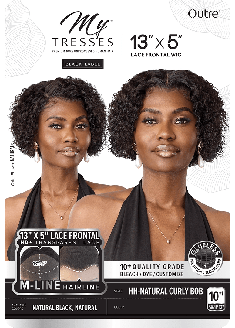 Outre MyTresses Black Label 13x5 Lace Frontal Wig 100% Unprocessed Human Hair - HH-Natural Curly Bob - Beauty Exchange Beauty Supply