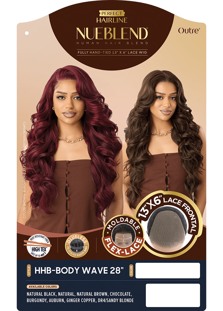 Outre NueBlend Perfect Hairline 13x6 Lace Frontal Wig – HHB Body Wave 28” - Beauty Exchange Beauty Supply