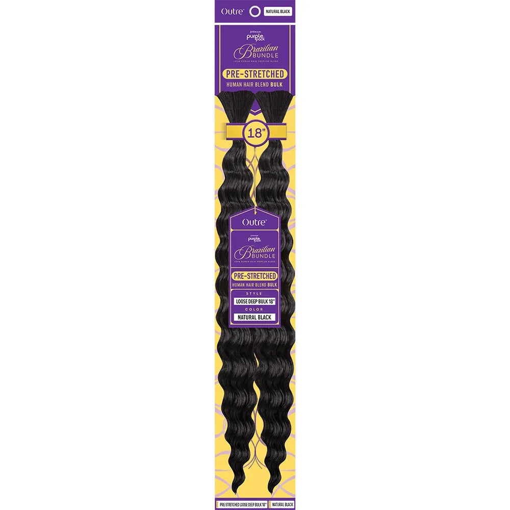 Outre Premium Purple Brazilian Bundle – Dominican Curl Bulk 18" | Defined, Soft Curls for Crochet & Braids | - Beauty Exchange Beauty Supply
