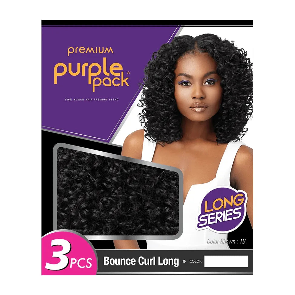 Outre Premium Purple Pack – Bounce Curl Long | Soft Spiral Curls for Crochet, Quick Weave & Ponytails | Lightweight & Hot Water Set Ready - Beauty Exchange Beauty Supply