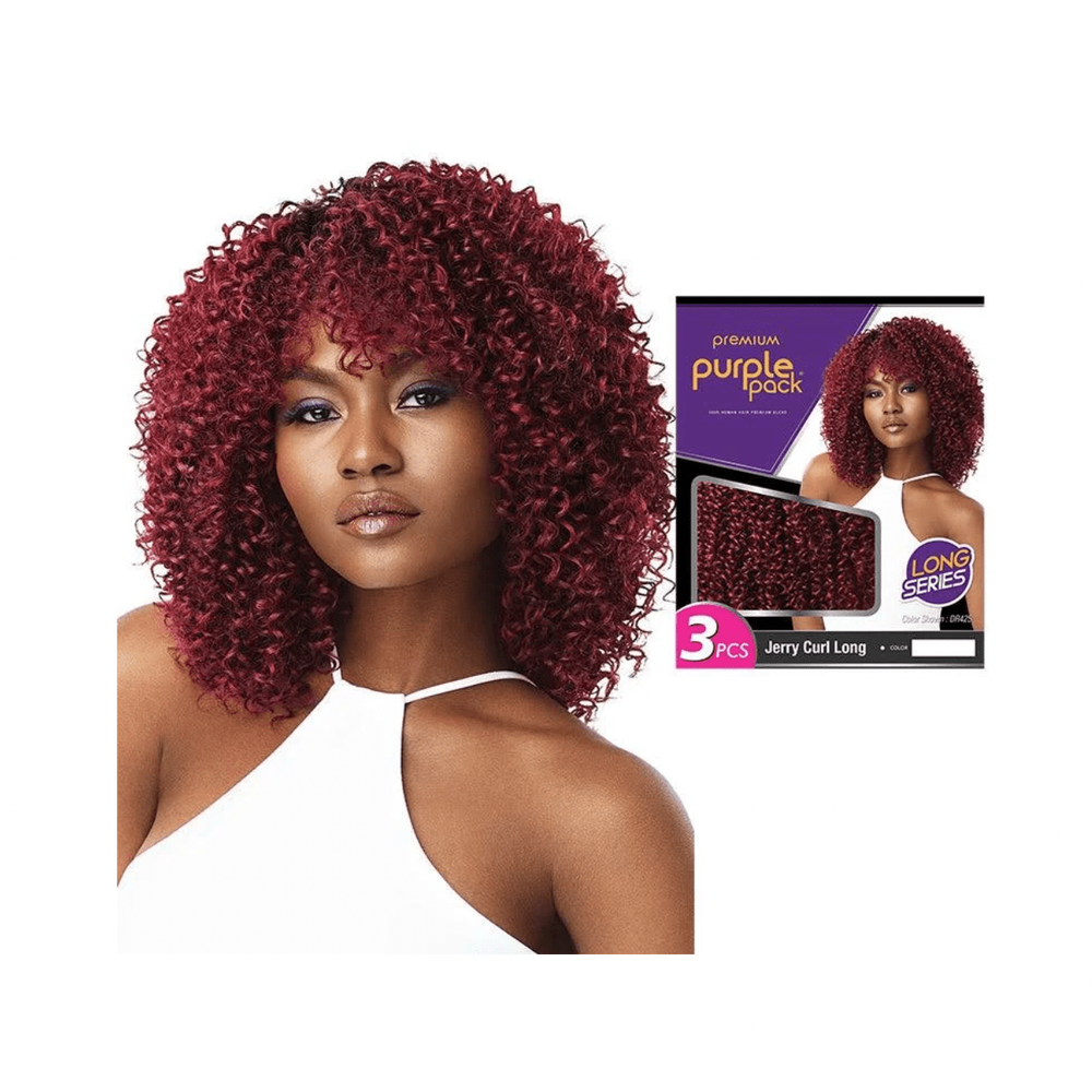 Outre Premium Purple Pack – Jerry Curl Long | Defined Curls for Crochet & Quick Weave | Soft, Lightweight & Hot Water Set Friendly - Beauty Exchange Beauty Supply