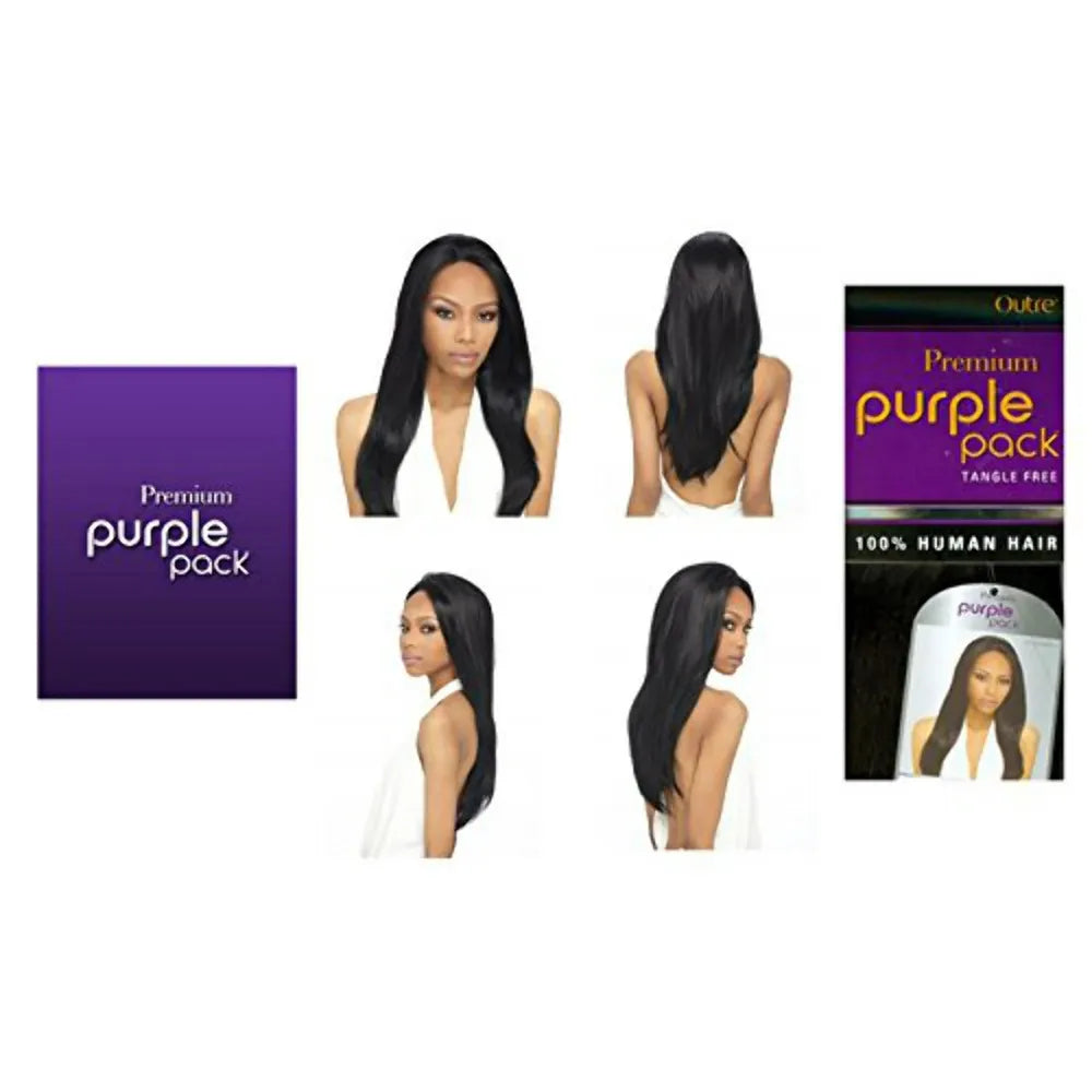 Outre Premium Purple Pack Yaki Human Hair – 12" Natural Texture & Volume for Short to Medium Styles - Beauty Exchange Beauty Supply