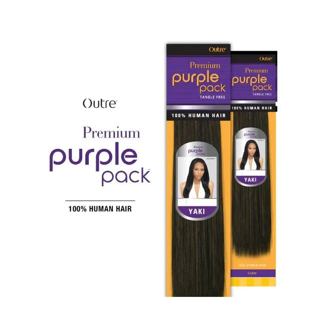 Outre Premium Purple Pack Yaki Human Hair – 20" | 100% Human Hair • Soft Yaki Texture • Long, Natural Finish - Beauty Exchange Beauty Supply