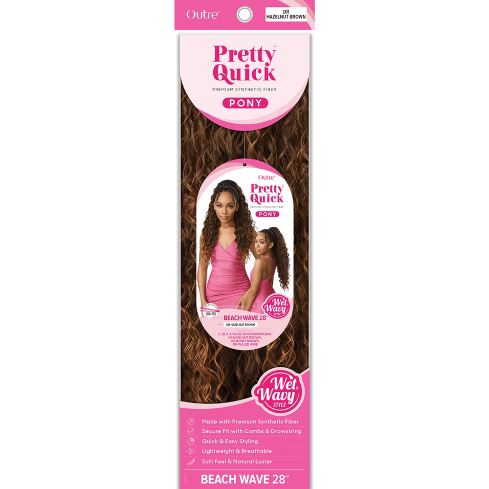 Outre Pretty Quick Beach Wave 28" - Drawstring Ponytail - Beauty Exchange Beauty Supply