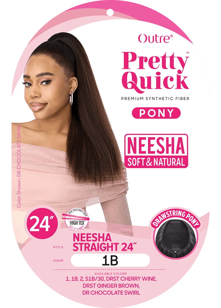 Outre Pretty Quick Drawstring Ponytail – Neesha Straight 24" - Beauty Exchange Beauty Supply