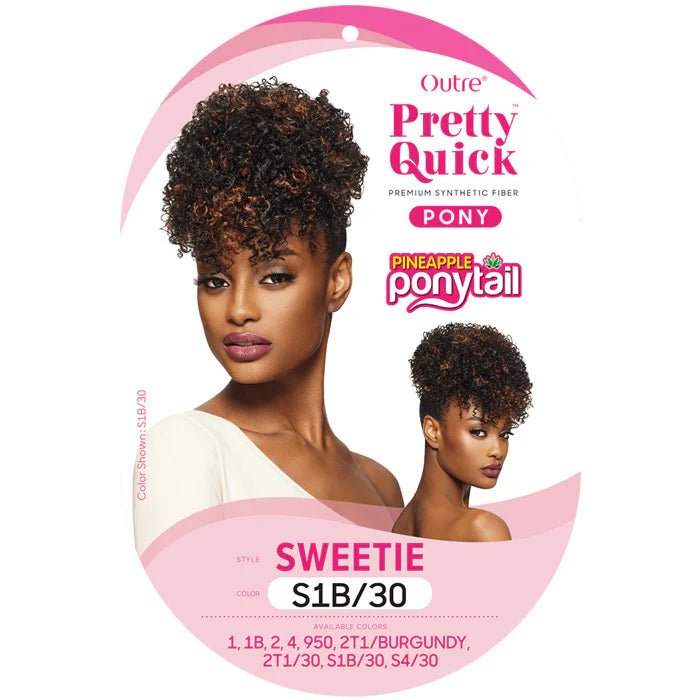 Outre Pretty Quick Pineapple Ponytail – SWEETIE | Soft, Fluffy Curls for Quick Updos | Easy, Everyday Slay - Beauty Exchange Beauty Supply