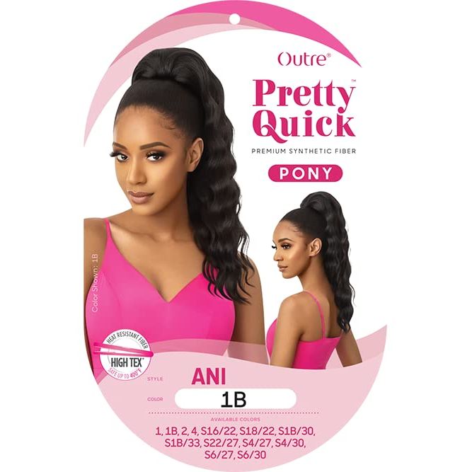 Outre Pretty Quick Pony – ANI | Sleek, Heat - Safe Ponytail | Natural Shine & Quick Styling - Beauty Exchange Beauty Supply