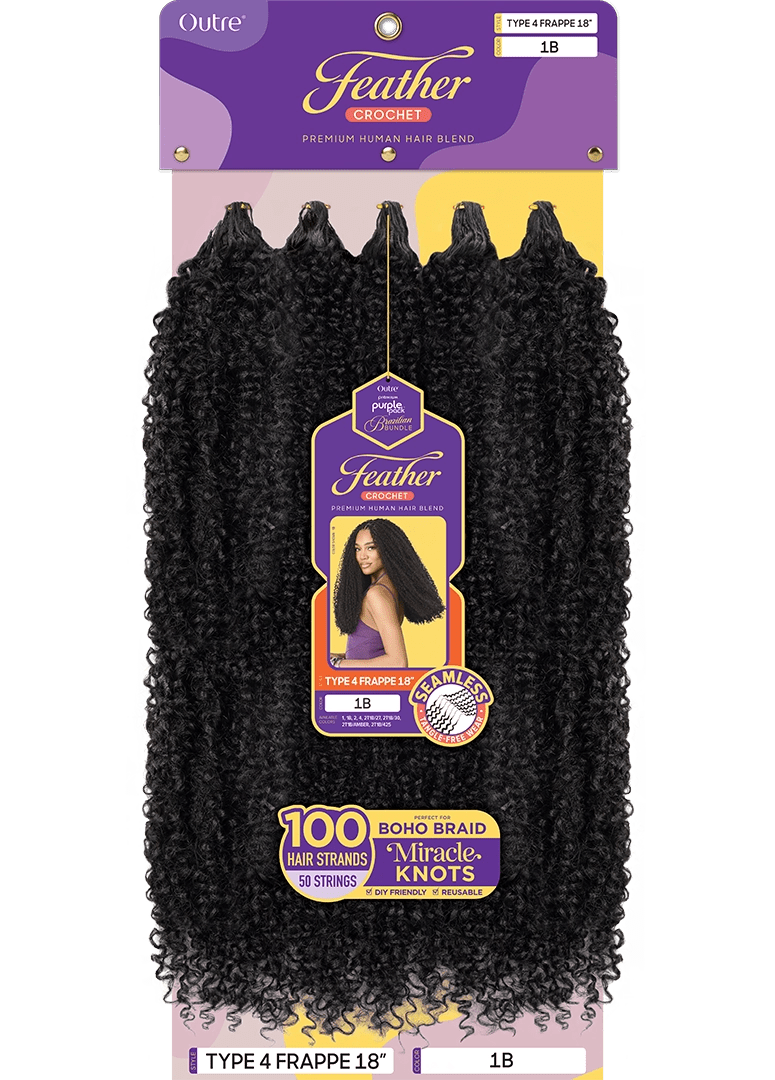 Outre Purple Pack Brazilian Feather Crochet Type 4 Frappe – 12" - Beauty Exchange Beauty Supply