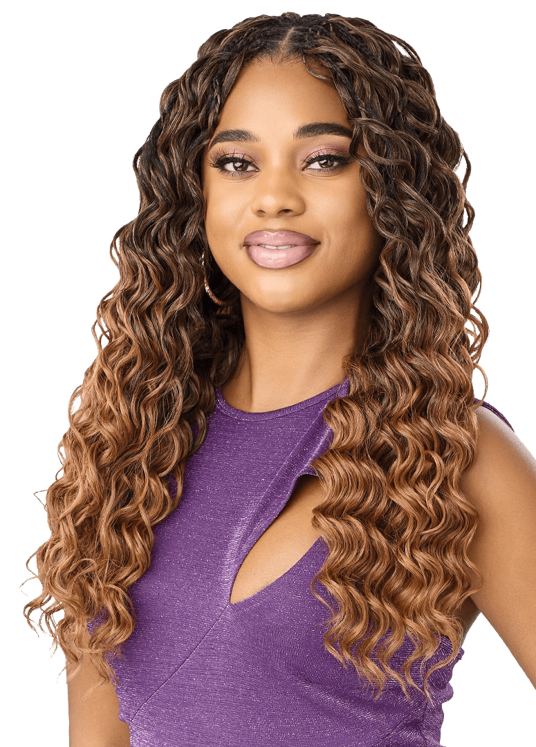 Outre Purple Pack Human Hair Blend Brazilian Feather Crochet – Loose Deep 18" - Beauty Exchange Beauty Supply