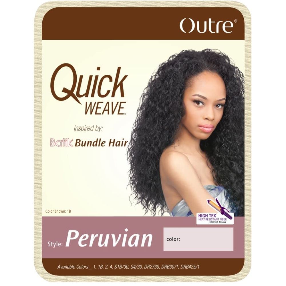 Outre Synthetic Hair Half Wig Quick Weave – Batik Peruvian | Easy Style, Natural Look | Available in Stunning Shades | One Size Fits Most - Beauty Exchange Beauty Supply