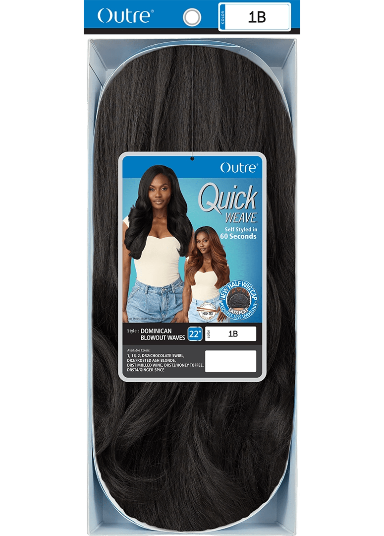 Outre Synthetic Hair Half Wig Quick Weave – Dominican Blowout Waves - Beauty Exchange Beauty Supply