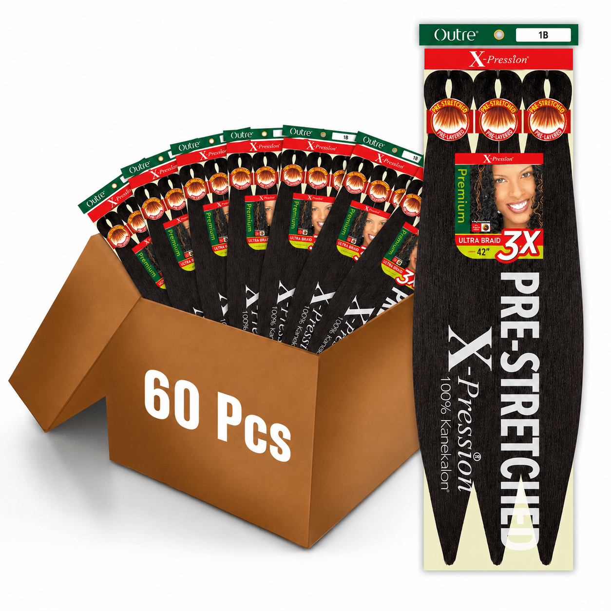 Outre X-Pression 3X Pre-Stretched Braiding Hair 42" (Box Deal) - Beauty Exchange Beauty Supply
