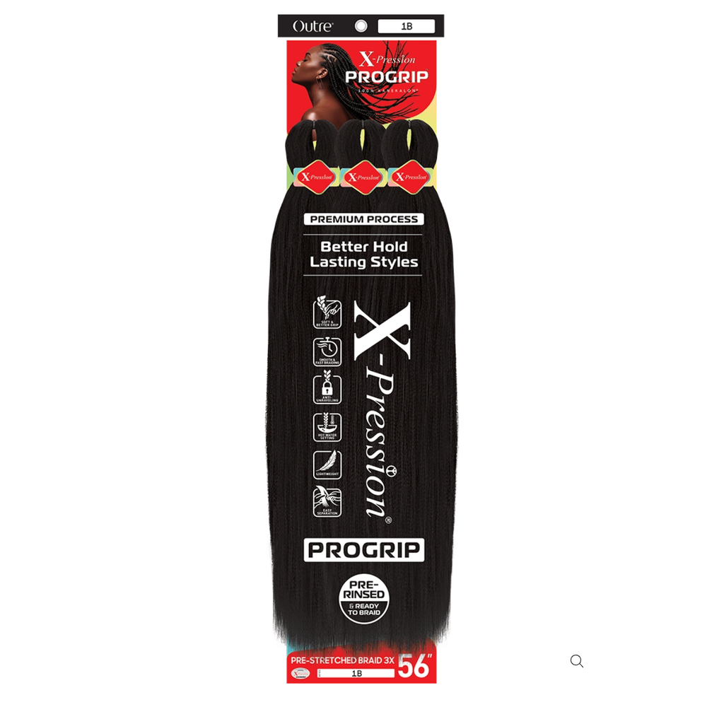 Outre X - Pression ProGrip Pre - Stretched Braid 3X – 56" - Beauty Exchange Beauty Supply
