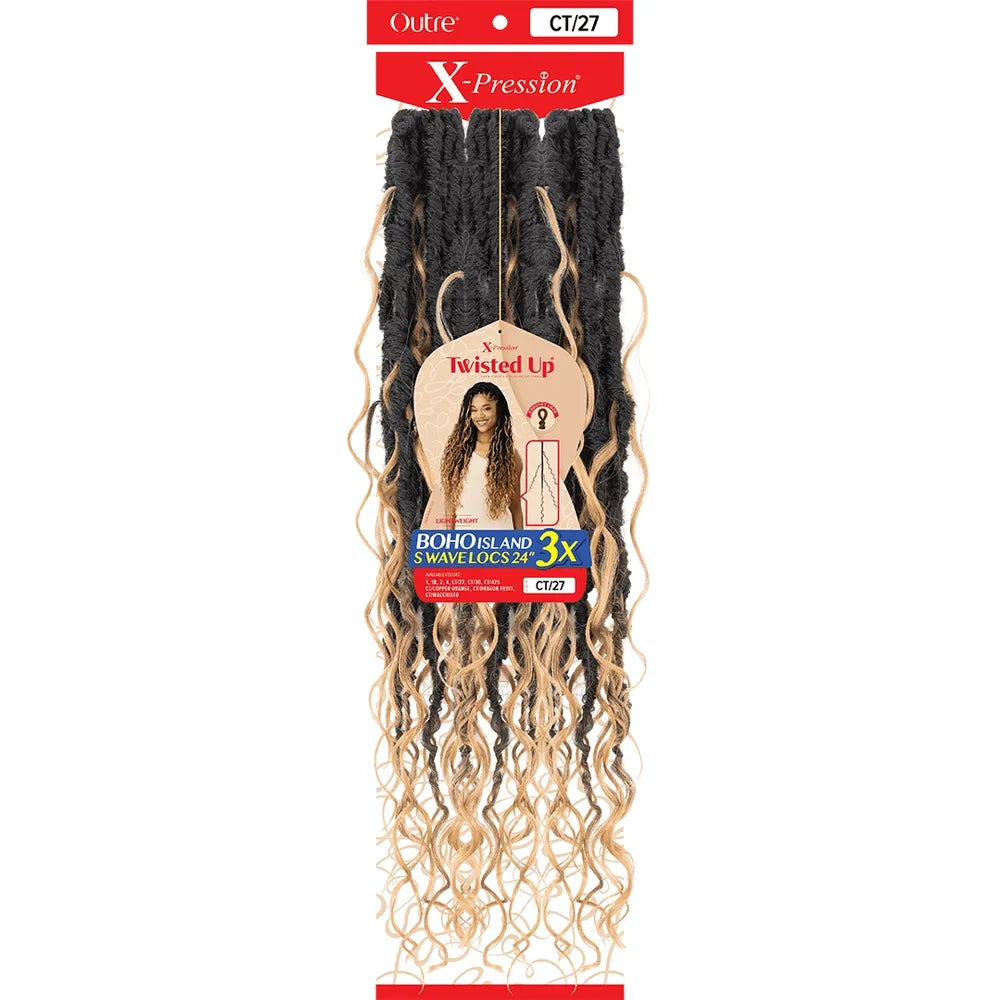 Outre X - Pression Twisted Up Boho Island S - Wave Locs 24" – 3X Pack | Pre - Looped • Lightweight • Soft Beachy Texture • Crochet - Ready | - Beauty Exchange Beauty Supply