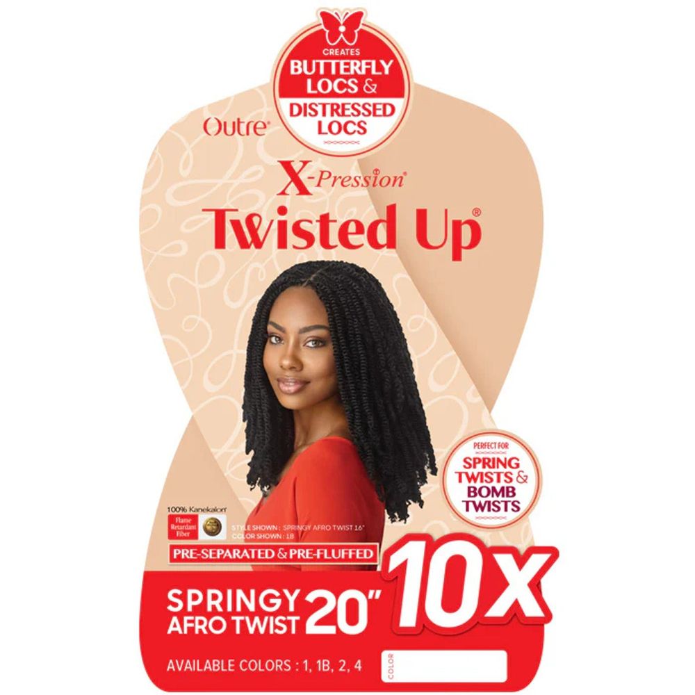 Outre X‑Pression Synthetic Crochet Hair 10x – Springy Afro Twist 20″ - Beauty Exchange Beauty Supply