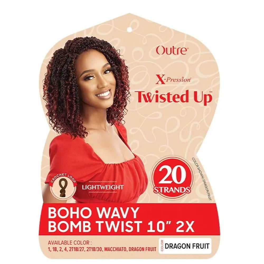Outre X‑Pression Synthetic Crochet Hair – 2X Boho Wavy Bomb Twist 10″ - Beauty Exchange Beauty Supply