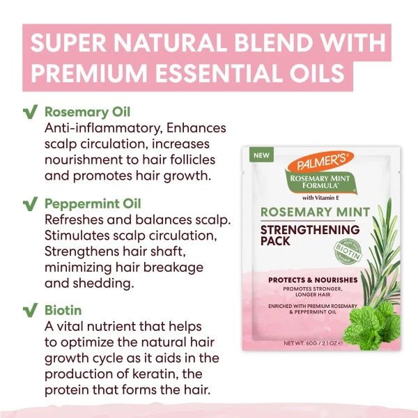 Palmer’s Rosemary Mint Strengthening Pack – 2.1oz - Beauty Exchange Beauty Supply
