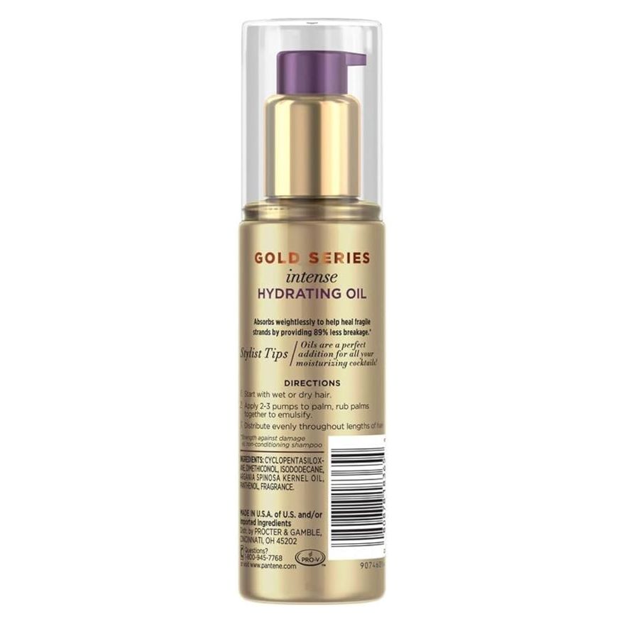 Pantene Gold Series Intense Hydrating Oil – Deep Moisture for All Hair Types – 3.2 fl oz - Beauty Exchange Beauty Supply