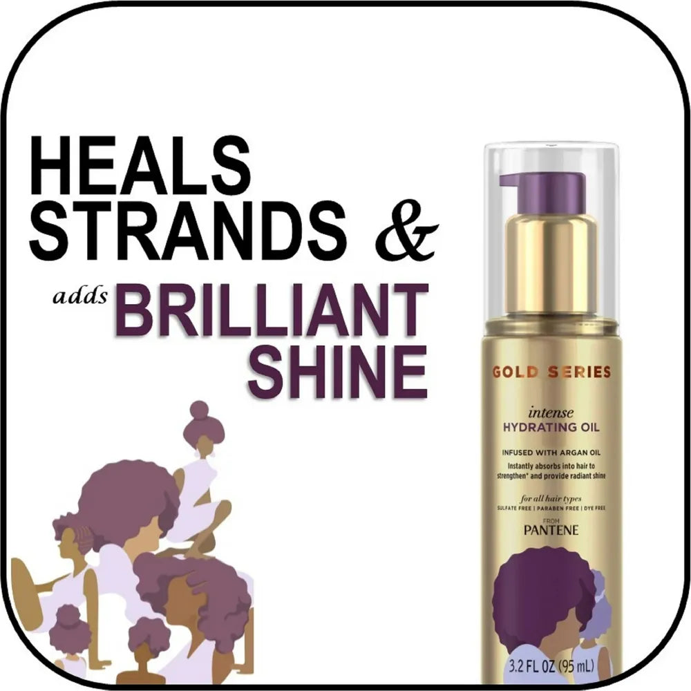 Pantene Gold Series Intense Hydrating Oil – Deep Moisture for All Hair Types – 3.2 fl oz - Beauty Exchange Beauty Supply