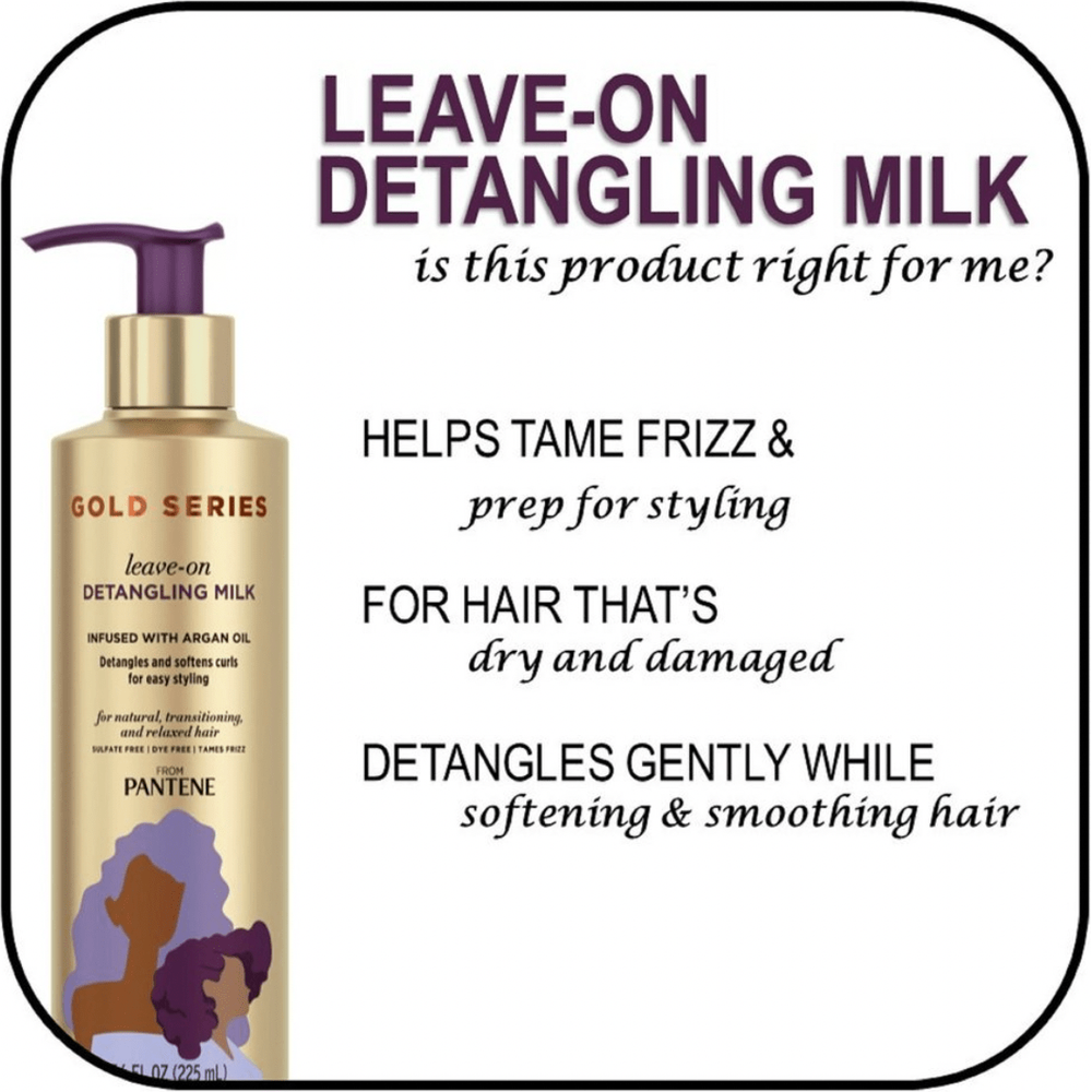 Pantene Gold Series Leave - On Detangling Milk with Argan Oil – Smooth, Soften & Detangle Textured Hair – 7.6 oz - Beauty Exchange Beauty Supply