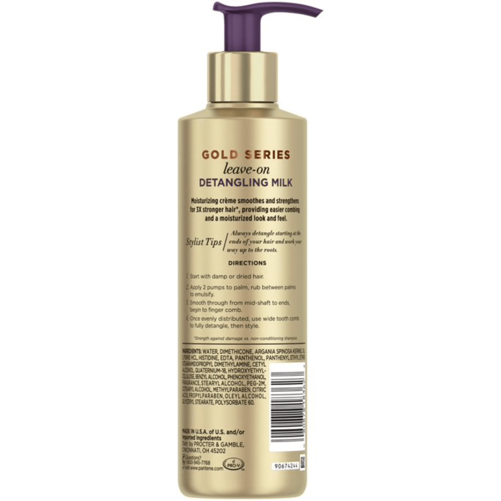 Pantene Gold Series Leave - On Detangling Milk with Argan Oil – Smooth, Soften & Detangle Textured Hair – 7.6 oz - Beauty Exchange Beauty Supply