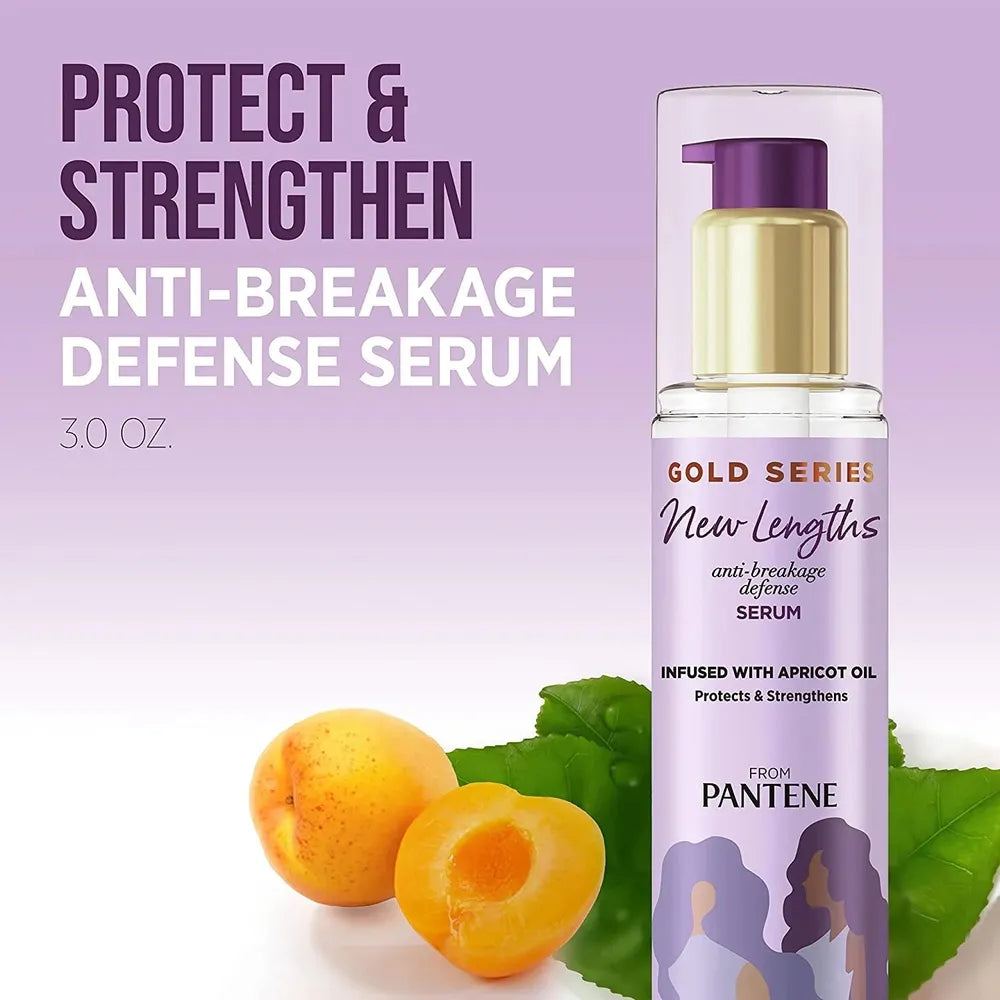 🌟 Pantene Gold Series New Lengths Anti - Breakage Defense Serum – Protects & Strengthens Curly, Coily Hair – 3 fl oz - Beauty Exchange Beauty Supply