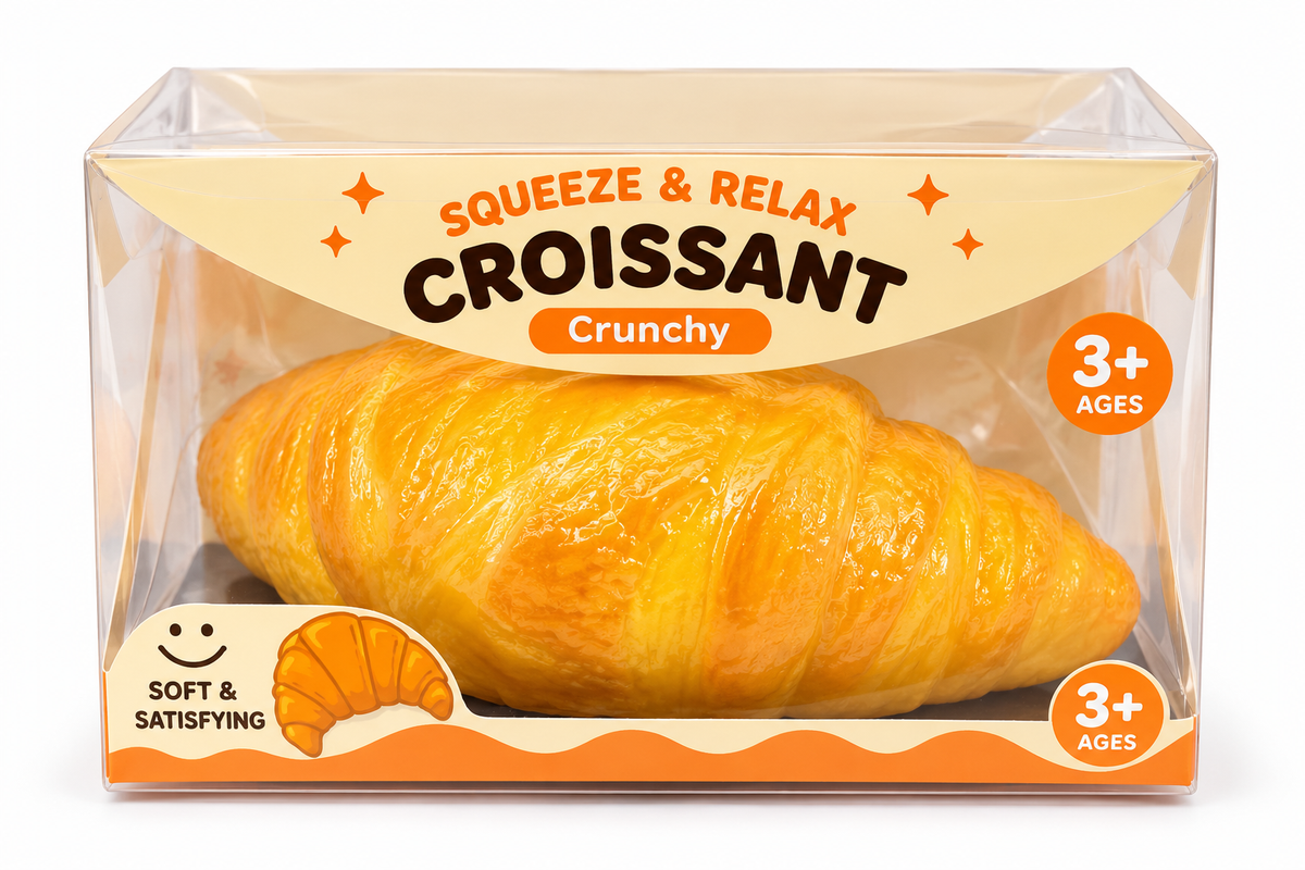 Squeeze & Relax Crunchy Croissant Squishy Toy