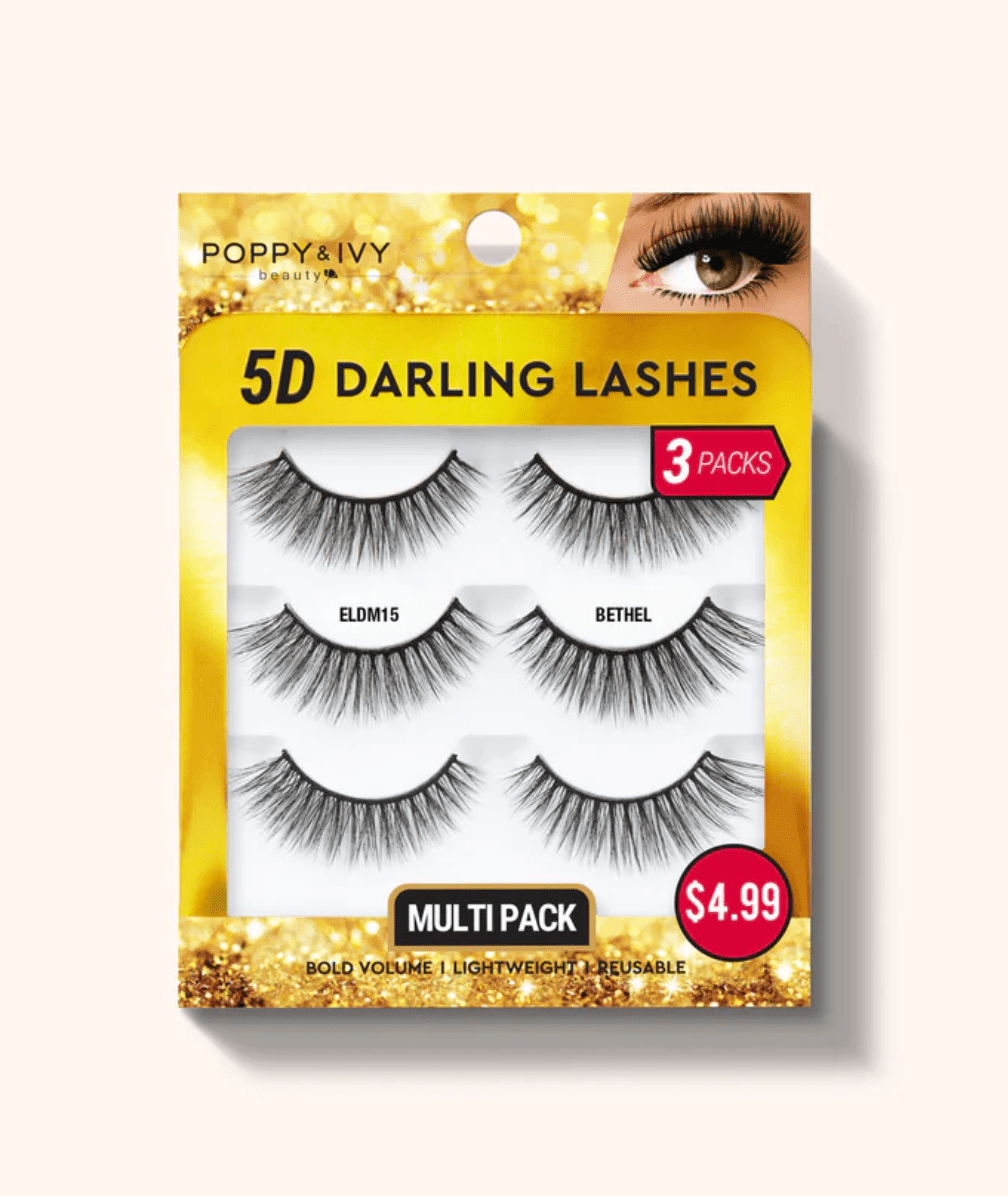 Poppy & Ivy 5D Darling Lashes – 3 Pairs Multi - Pack - Beauty Exchange Beauty Supply