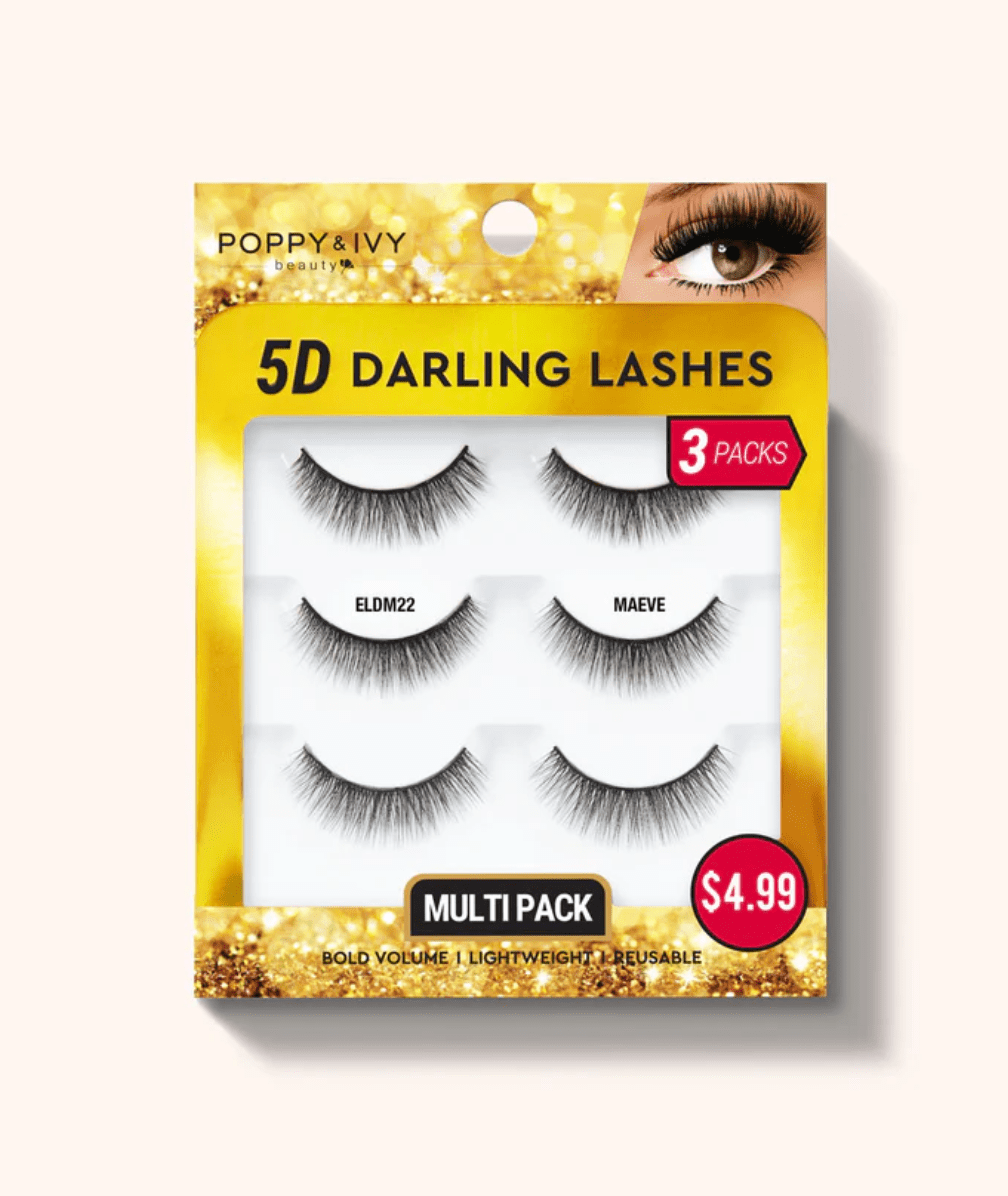 Poppy & Ivy 5D Darling Lashes – 3 Pairs Multi - Pack - Beauty Exchange Beauty Supply