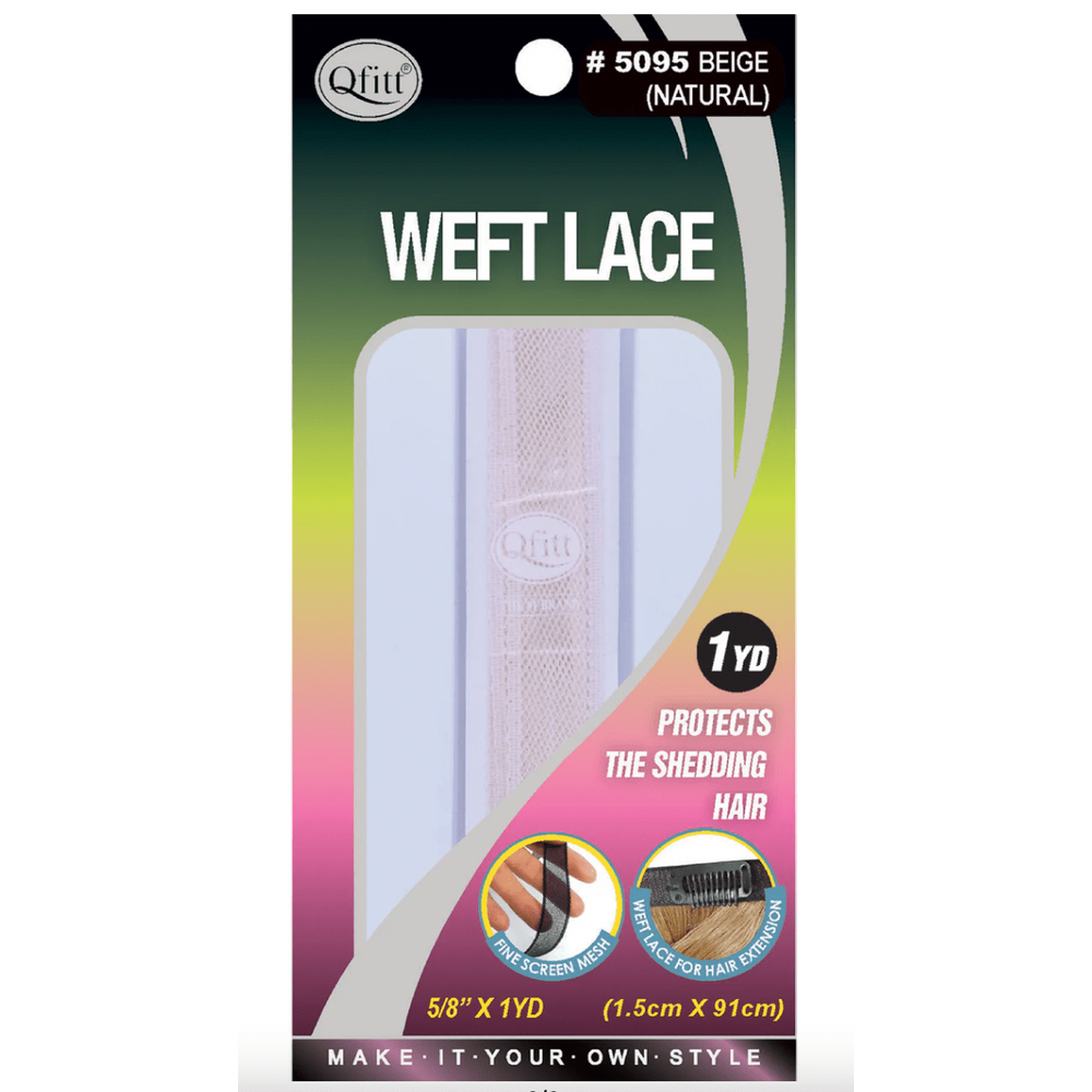 Qfitt Weft Lace – Premium Wig - Making Lace | 1 Yard | Black & Beige Natural - Beauty Exchange Beauty Supply