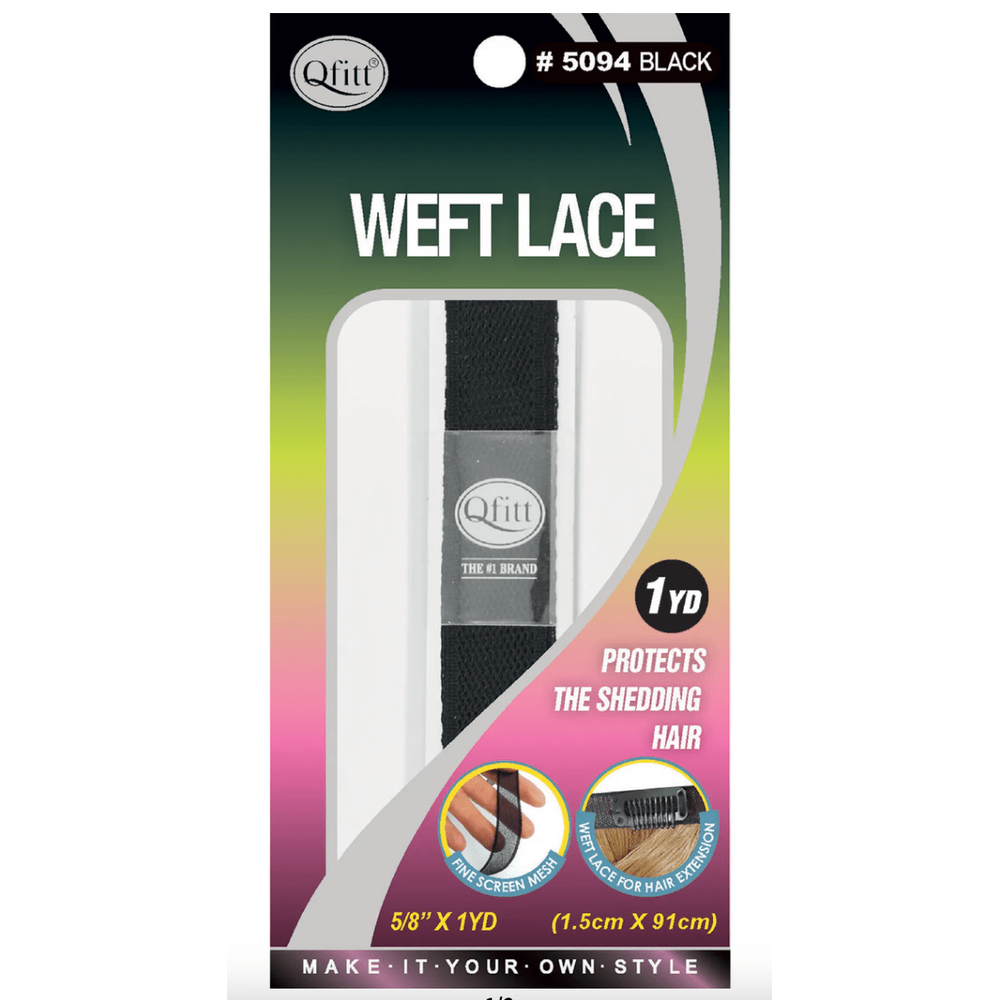 Qfitt Weft Lace – Premium Wig - Making Lace | 1 Yard | Black & Beige Natural - Beauty Exchange Beauty Supply