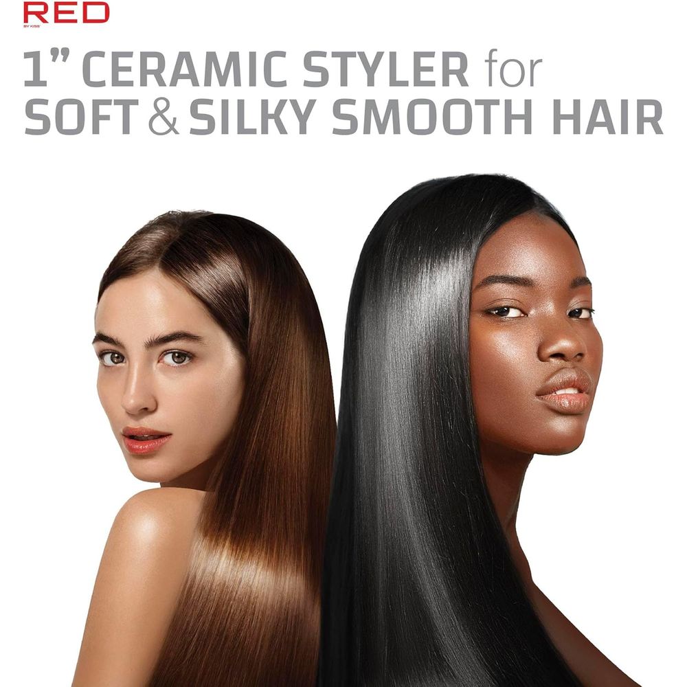 RED 1" Color Flat Iron – Hair Straightener FIK100–FIV100 - Beauty Exchange Beauty Supply