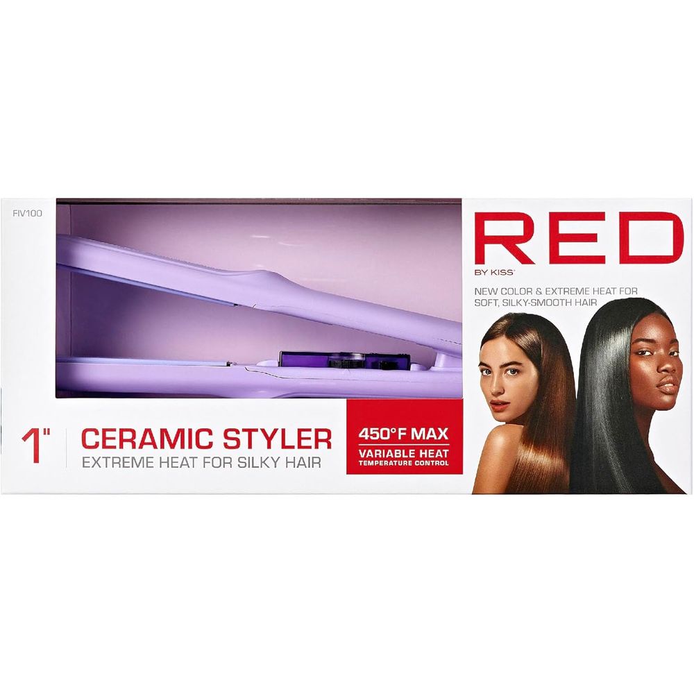 RED 1" Color Flat Iron – Hair Straightener FIK100–FIV100 - Beauty Exchange Beauty Supply
