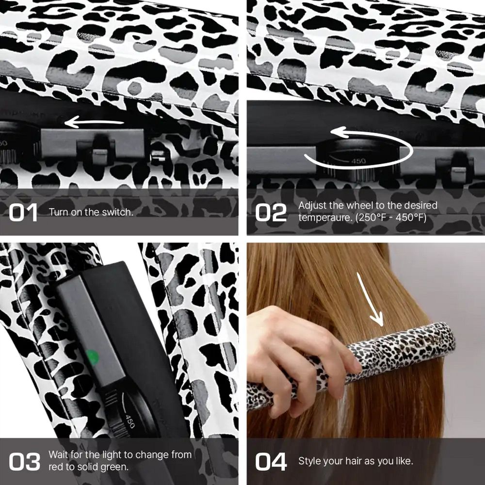 RED 1" FI Designer Series Flat Iron – Galaxy, Leopard & Carbon Fiber Styles FI30–FI32 - Beauty Exchange Beauty Supply