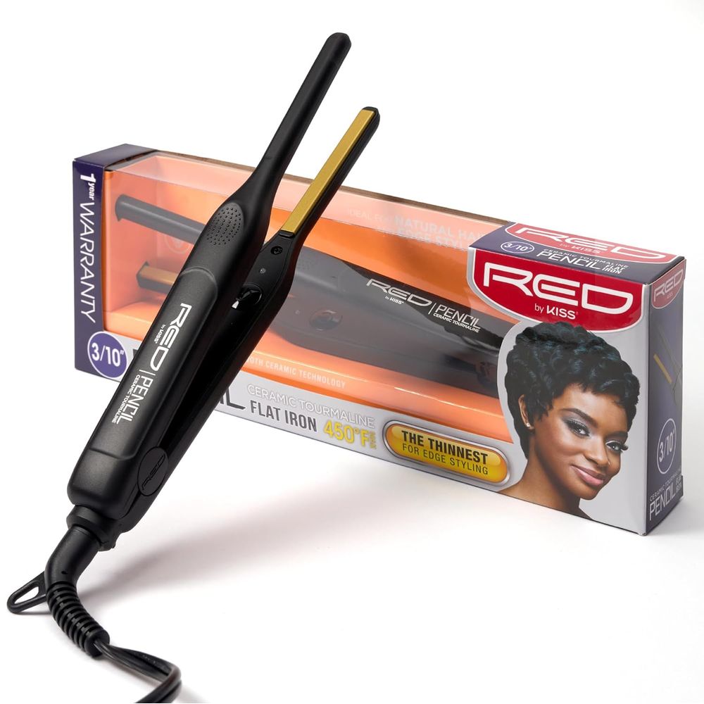 Red 3/10" Flat Iron – Sleek Styling, Salon Results, Compact Power - Beauty Exchange Beauty Supply