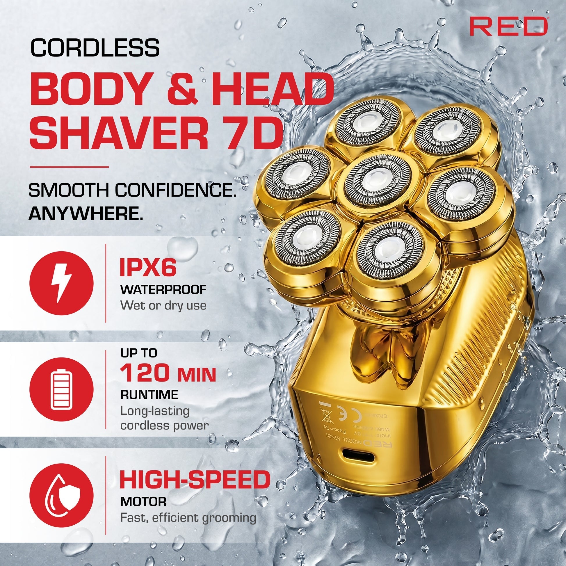 RED 7D Cordless Head & Body Shaver - Beauty Exchange Beauty Supply