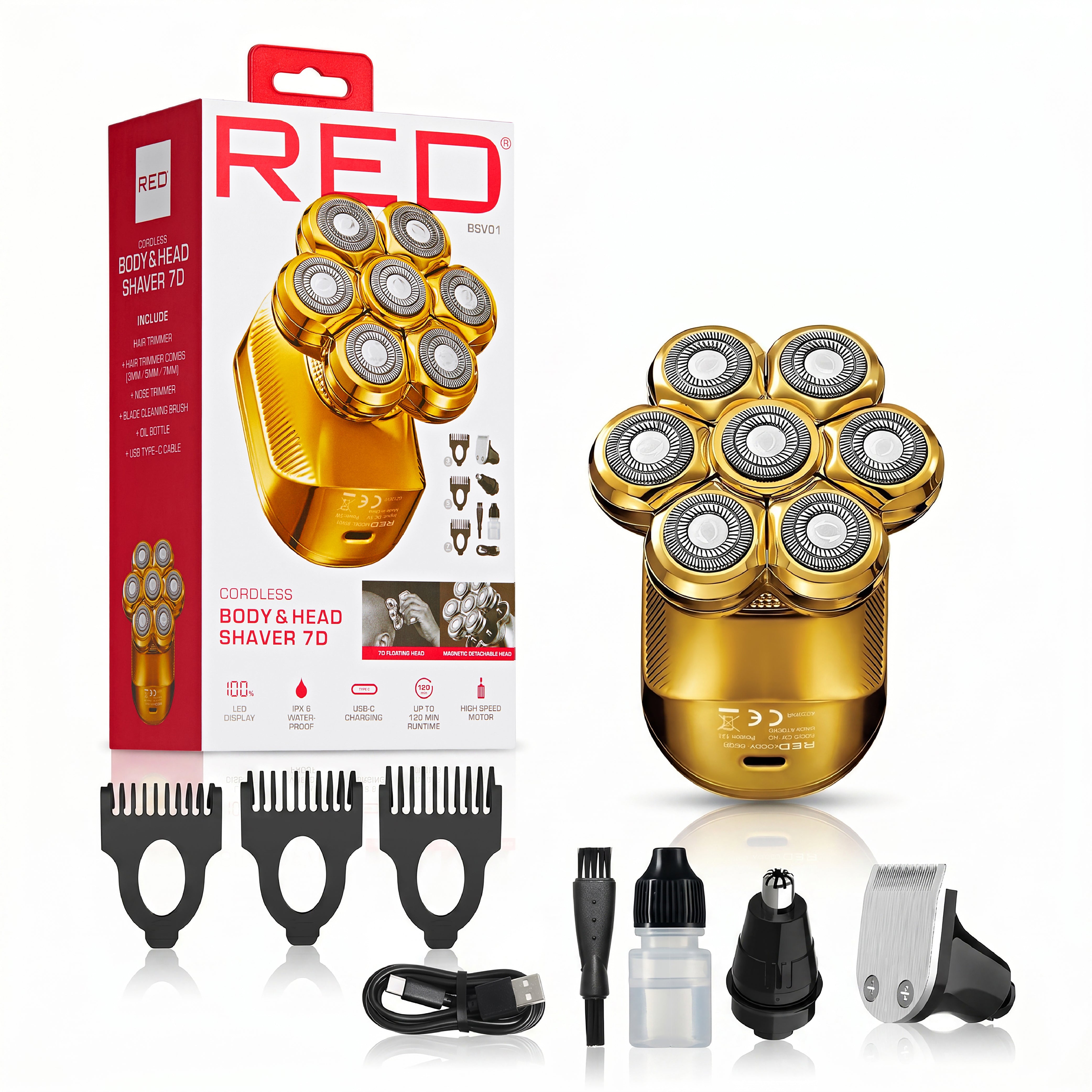 RED 7D Cordless Head & Body Shaver