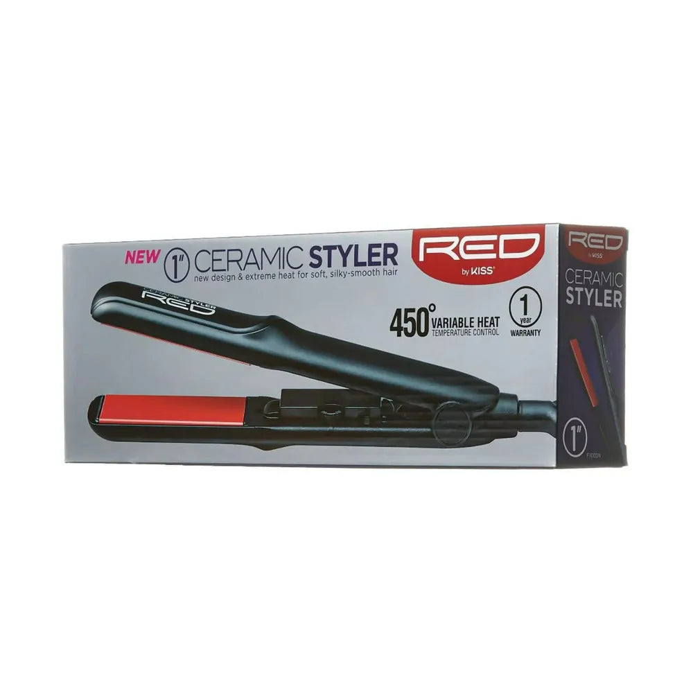 Red by Kiss 1" Ceramic Styler Flat Iron - Beauty Exchange Beauty Supply