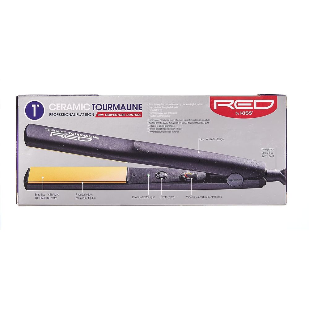Red by Kiss 1" Ceramic Tourmaline Flat Iron - Beauty Exchange Beauty Supply