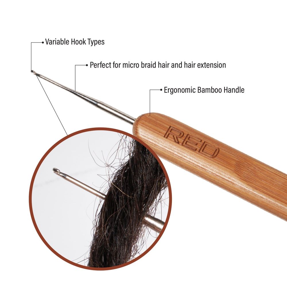 Red by Kiss 1 Hook Crochet Needle | 0.50 mm – WT45 – Ultra - Fine Precision for Delicate Hair Work - Beauty Exchange Beauty Supply