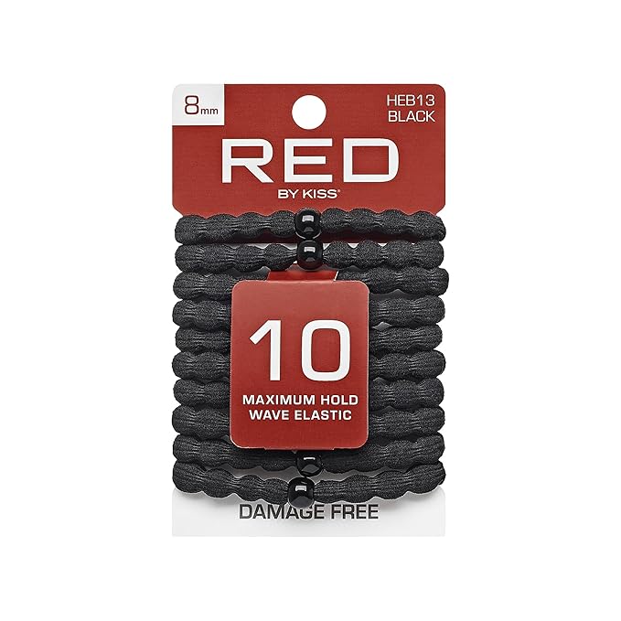 Red by Kiss 10 Pcs Maximum Hold Elastic Hair Bands – Extra Thick 8mm, No Breakage (HEB13) - Beauty Exchange Beauty Supply