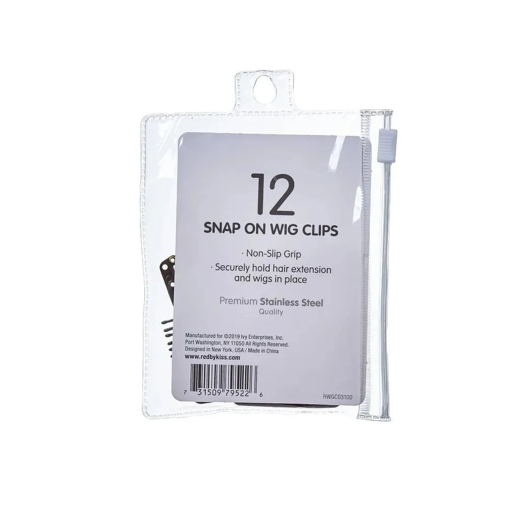 Red by Kiss 12 Pcs Snap - On Wig Clips | Large Brown – HWGC03 – Strong Hold with a Natural Finish - Beauty Exchange Beauty Supply