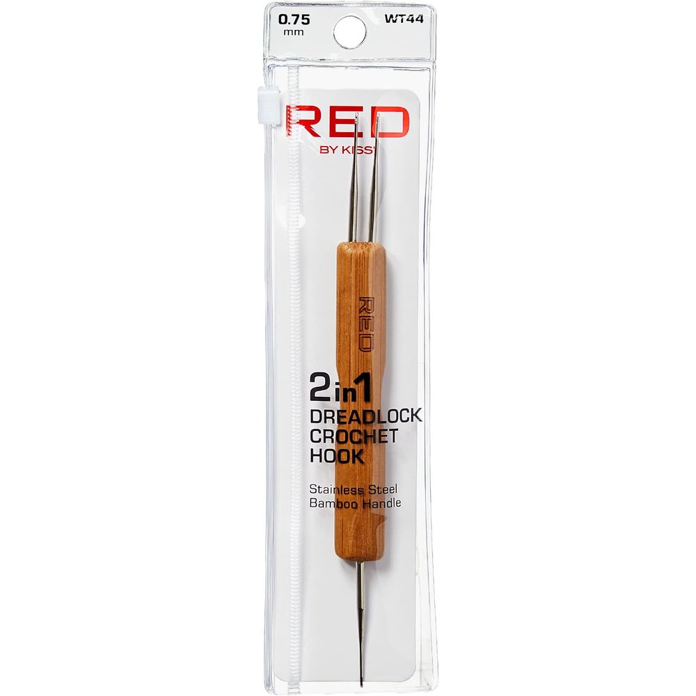 Red by Kiss 2 - in - 1 Crochet Hook | 0.75 mm – WT44 – Dual Power for Faster, Flawless Styles - Beauty Exchange Beauty Supply