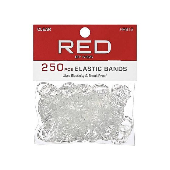 Red by Kiss 250 Elastic Bands – Clear, No - Snag Invisible Hold Hair Elastics (HRB12) - Beauty Exchange Beauty Supply