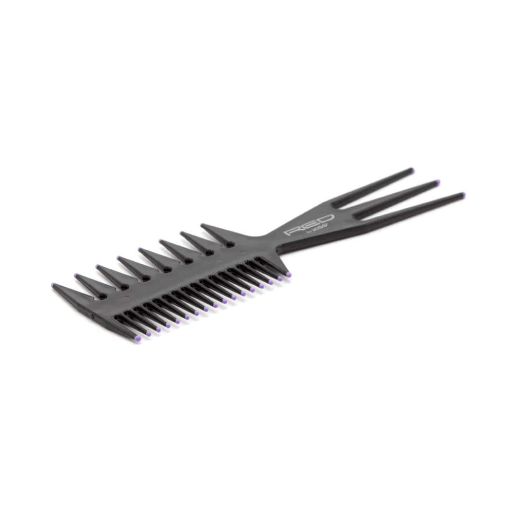 Red by Kiss 3 - in - 1 Comb – Small, Black, Multi - Functional for Styling, Parting & Detangling | HM58 | Compact & Travel - Friendly - Beauty Exchange Beauty Supply
